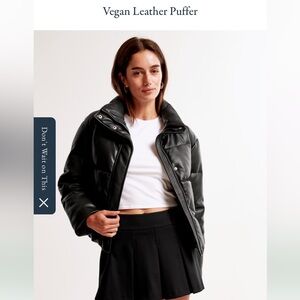 Abercrombie Vegan Leather Mini Puffer